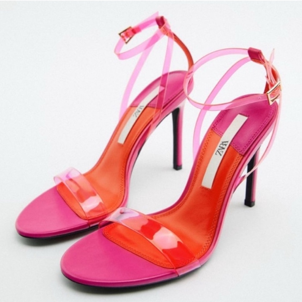 Zara Vibrant Pink and Orange Heels